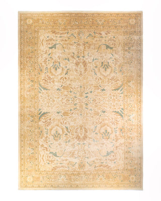 Contemporary Eclectic Ivory Wool Area Rug 12' 2" x 17' 8" - Solo Rugs