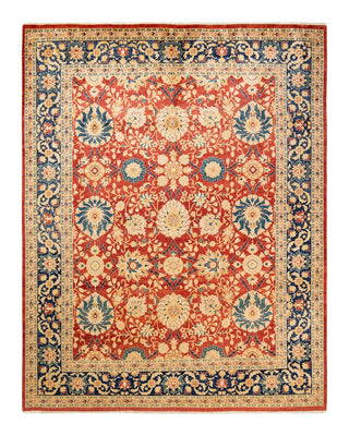 Contemporary Eclectic Orange Wool Area Rug 7' 10" x 10' 1" - Solo Rugs