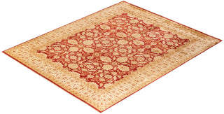 Contemporary Eclectic Orange Wool Area Rug 8' 1" x 9' 10" - Solo Rugs
