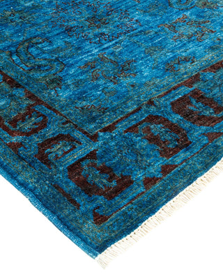 Contemporary Fine Vibrance Blue Wool Runner 3' 2" x 19' 1" - Solo Rugs
