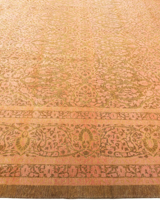 Traditional Mogul Yellow Wool Area Rug 10' 1" x 13' 4" - Solo Rugs