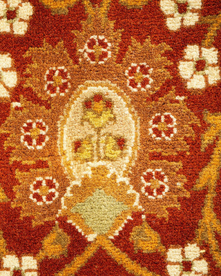 Traditional Mogul Orange Wool Area Rug 5' 2" x 8' 10" - Solo Rugs
