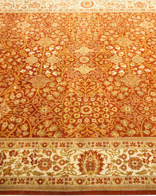 Traditional Mogul Orange Wool Area Rug 5' 2" x 8' 10" - Solo Rugs