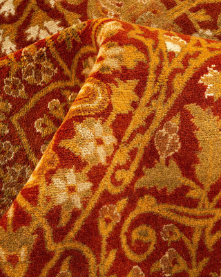 Traditional Mogul Orange Wool Area Rug 5' 2" x 8' 10" - Solo Rugs