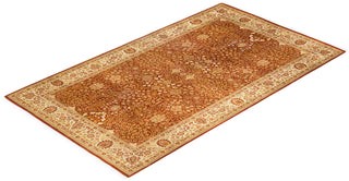Traditional Mogul Orange Wool Area Rug 5' 2" x 8' 10" - Solo Rugs