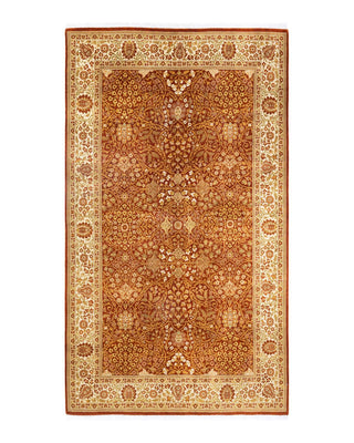 Traditional Mogul Orange Wool Area Rug 5' 2" x 8' 10" - Solo Rugs