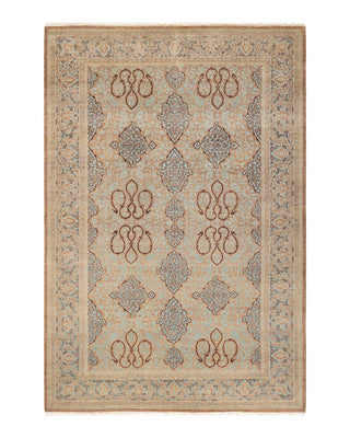 Traditional Mogul Brown Wool Area Rug 5' 3" x 7' 9" - Solo Rugs