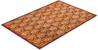 Traditional Mogul Red Wool Area Rug 5' 2" x 7' 10" - Solo Rugs