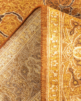 Traditional Mogul Yellow Wool Area Rug 4' 3" x 6' 0" - Solo Rugs