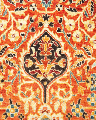 Traditional Mogul Orange Wool Area Rug 3' 10" x 6' 2" - Solo Rugs