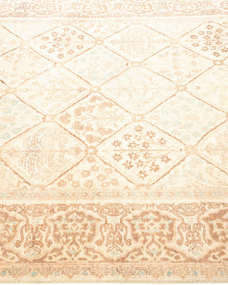 Traditional Mogul Ivory Wool Area Rug 4' 0" x 8' 3" - Solo Rugs