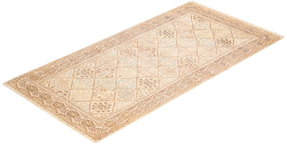 Traditional Mogul Ivory Wool Area Rug 4' 0" x 8' 3" - Solo Rugs