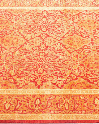 Traditional Mogul Orange Wool Area Rug 4' 2" x 6' 5" - Solo Rugs