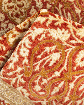 Traditional Mogul Orange Wool Square Area Rug 3' 6" x 3' 7" - Solo Rugs