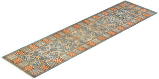 Traditional Mogul Blue Wool Runner 3' 3" x 12' 10" - Solo Rugs