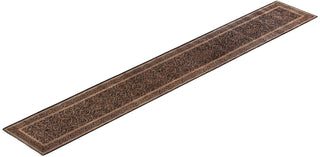Traditional Mogul Black Wool Runner 2' 6" x 17' 7" - Solo Rugs