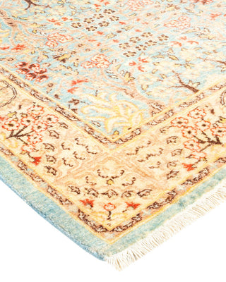Traditional Mogul Light Blue Wool Runner 2' 7" x 13' 7" - Solo Rugs