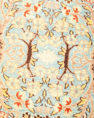 Traditional Mogul Light Blue Wool Runner 2' 7" x 13' 7" - Solo Rugs