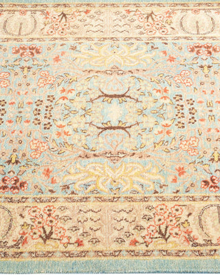 Traditional Mogul Light Blue Wool Runner 2' 7" x 13' 7" - Solo Rugs