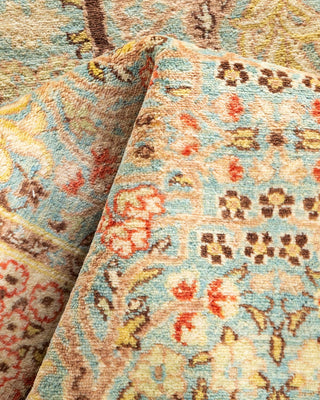 Traditional Mogul Light Blue Wool Runner 2' 7" x 13' 7" - Solo Rugs