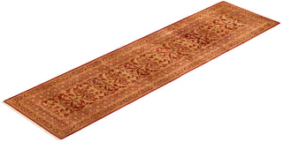 Traditional Mogul Orange Wool Runner 2' 7" x 10' 3" - Solo Rugs