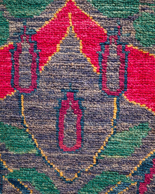 Contemporary Arts & Crafts Purple Wool Area Rug 9' 1" x 12' 0" - Solo Rugs