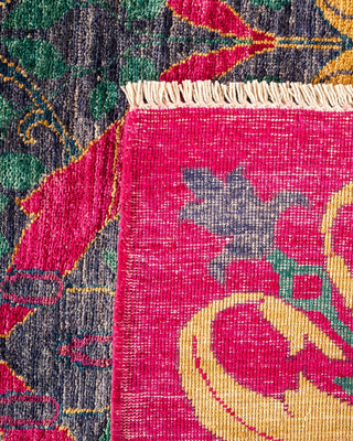 Contemporary Arts & Crafts Purple Wool Area Rug 9' 1" x 12' 0" - Solo Rugs