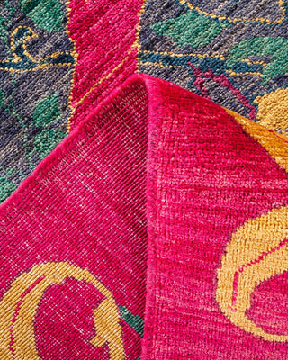 Contemporary Arts & Crafts Purple Wool Area Rug 9' 1" x 12' 0" - Solo Rugs