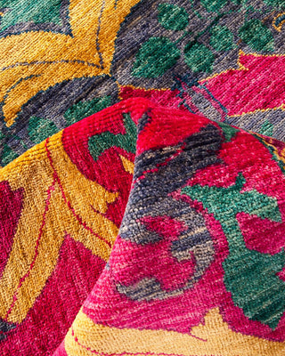 Contemporary Arts & Crafts Purple Wool Area Rug 9' 1" x 12' 0" - Solo Rugs