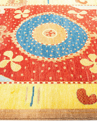 Contemporary Modern Yellow Wool Area Rug 6' 2" x 8' 10" - Solo Rugs