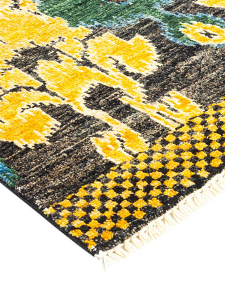 Contemporary Modern Black Wool Area Rug 6' 1" x 9' 0" - Solo Rugs