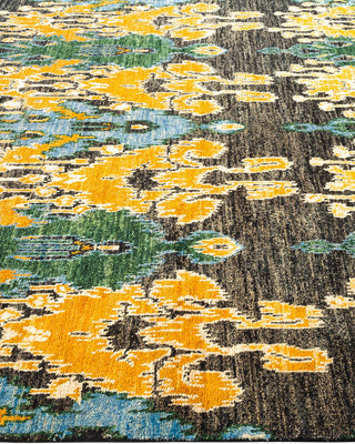 Contemporary Modern Black Wool Area Rug 6' 1" x 9' 0" - Solo Rugs