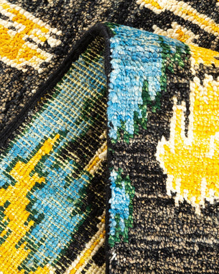 Contemporary Modern Black Wool Area Rug 6' 1" x 9' 0" - Solo Rugs
