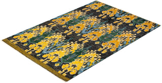 Contemporary Modern Black Wool Area Rug 6' 1" x 9' 0" - Solo Rugs