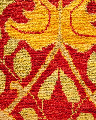 Contemporary Arts & Crafts Red Wool Area Rug 9' 10" x 13' 10" - Solo Rugs