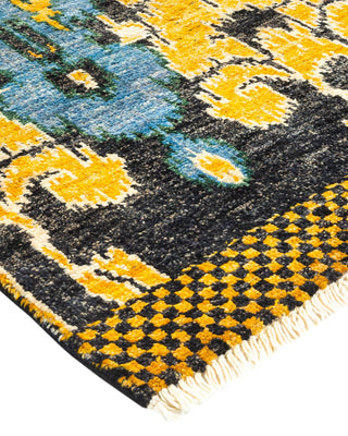 Contemporary Modern Black Wool Area Rug 7' 10" x 9' 10" - Solo Rugs