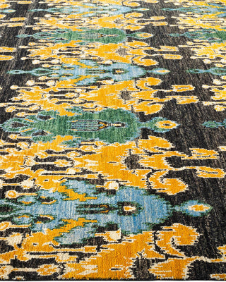 Contemporary Modern Black Wool Area Rug 7' 10" x 9' 10" - Solo Rugs