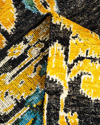 Contemporary Modern Black Wool Area Rug 7' 10" x 9' 10" - Solo Rugs