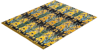 Contemporary Modern Black Wool Area Rug 7' 10" x 9' 10" - Solo Rugs