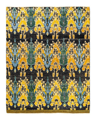 Contemporary Modern Black Wool Area Rug 7' 10" x 9' 10" - Solo Rugs