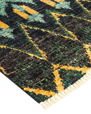 Contemporary Modern Black Wool Area Rug 5' 10" x 8' 10" - Solo Rugs