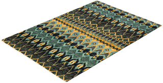 Contemporary Modern Black Wool Area Rug 5' 10" x 8' 10" - Solo Rugs