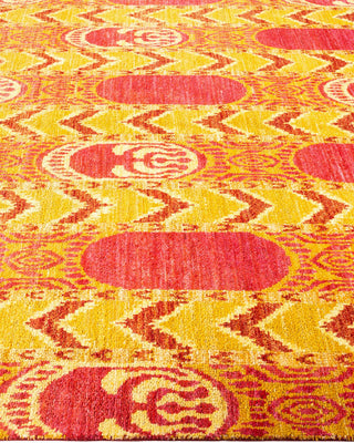 Contemporary Modern Orange Wool Area Rug 6' 1" x 9' 3" - Solo Rugs