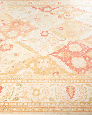 Traditional Mogul Orange Wool Area Rug 9' 0" x 12' 1" - Solo Rugs