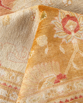Traditional Mogul Orange Wool Area Rug 9' 0" x 12' 1" - Solo Rugs