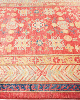 Traditional Khotan Orange Wool Runner 6' 7" x 11' 3" - Solo Rugs
