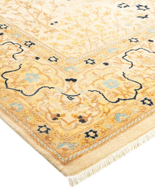 Traditional Mogul Ivory Wool Square Area Rug 6' 2" x 6' 2" - Solo Rugs
