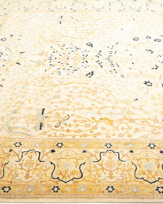 Traditional Mogul Ivory Wool Square Area Rug 6' 2" x 6' 2" - Solo Rugs