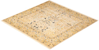 Traditional Mogul Ivory Wool Square Area Rug 6' 2" x 6' 2" - Solo Rugs