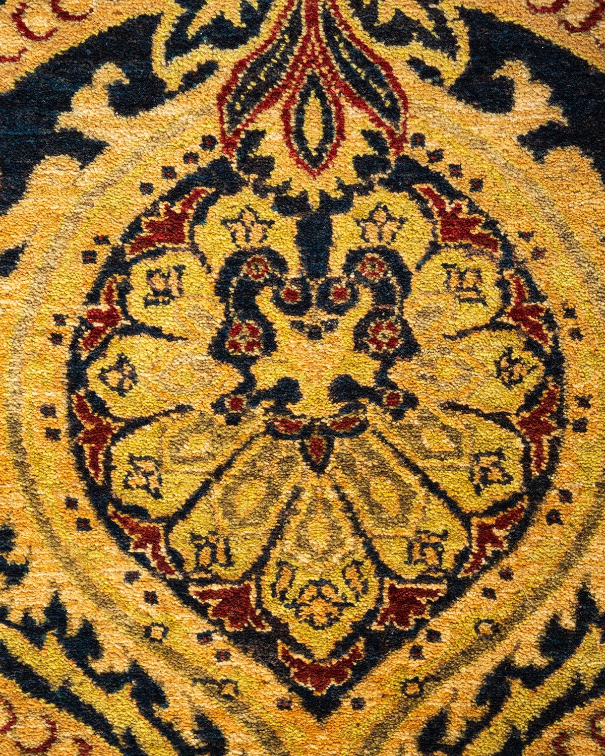 Traditional Mogul Blue Wool Area Rug 5' 1" x 7' 10" - Solo Rugs